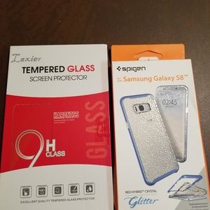 Samsung S8 spigen cover and screen protector